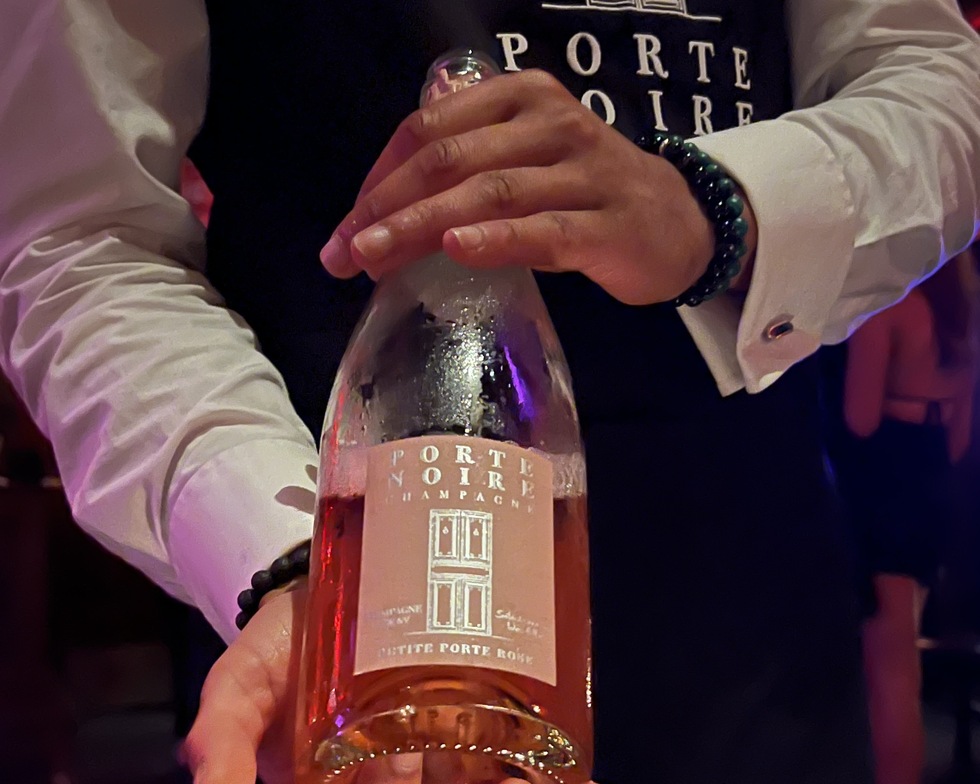 Petite Porte Noir Rosé Champagne presented at Tramp Private Members Club in London, October 2023